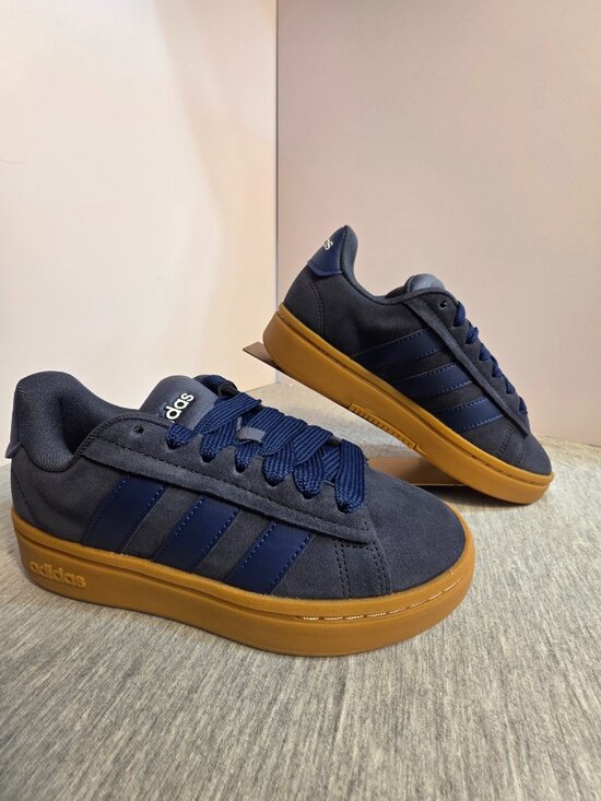 adidas Other - NWT Adidas Grand Court Alpha 00s Navy Suede Gum Sole Sneaker Size 4 (EU 36)
